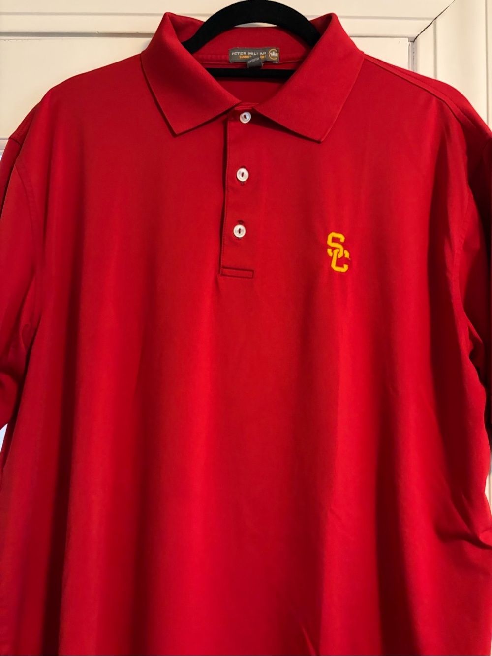 Peter Millar Red Polo with Yellow USC Embroidery